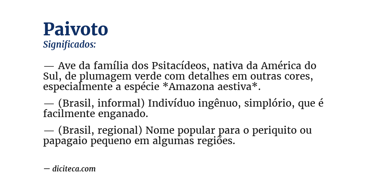Significado de paivoto