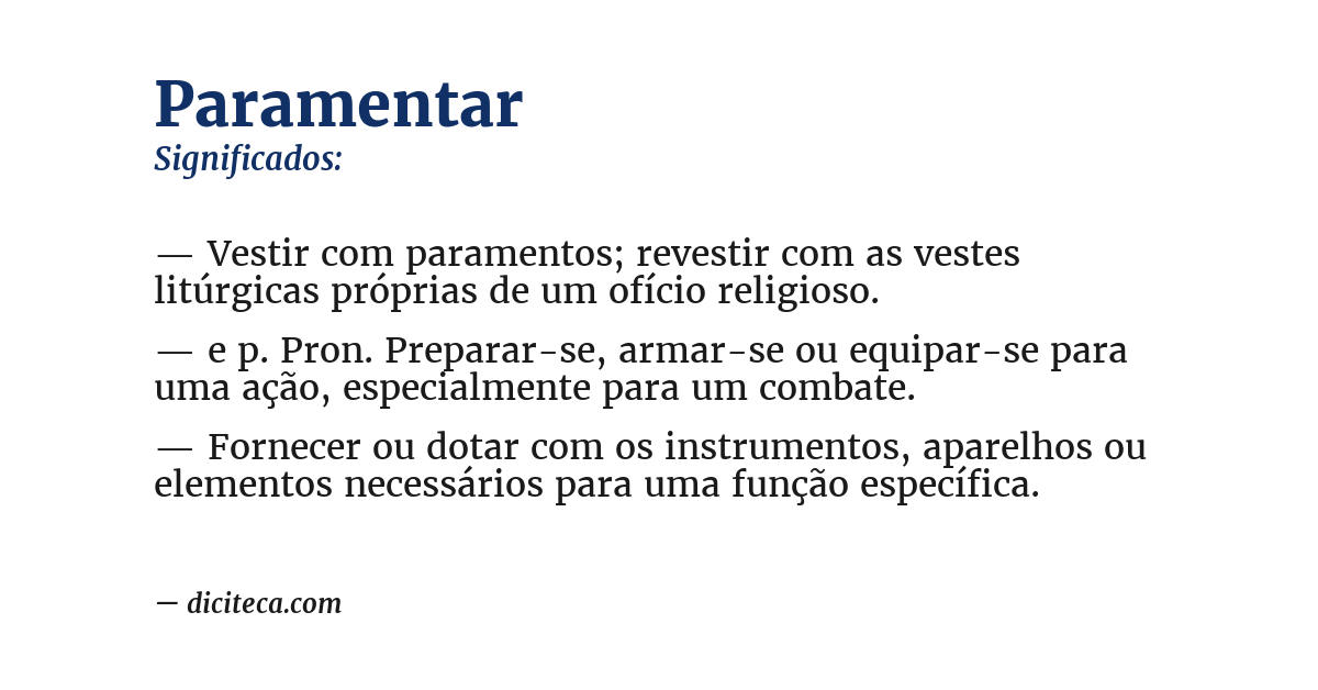 Significado de paramentar