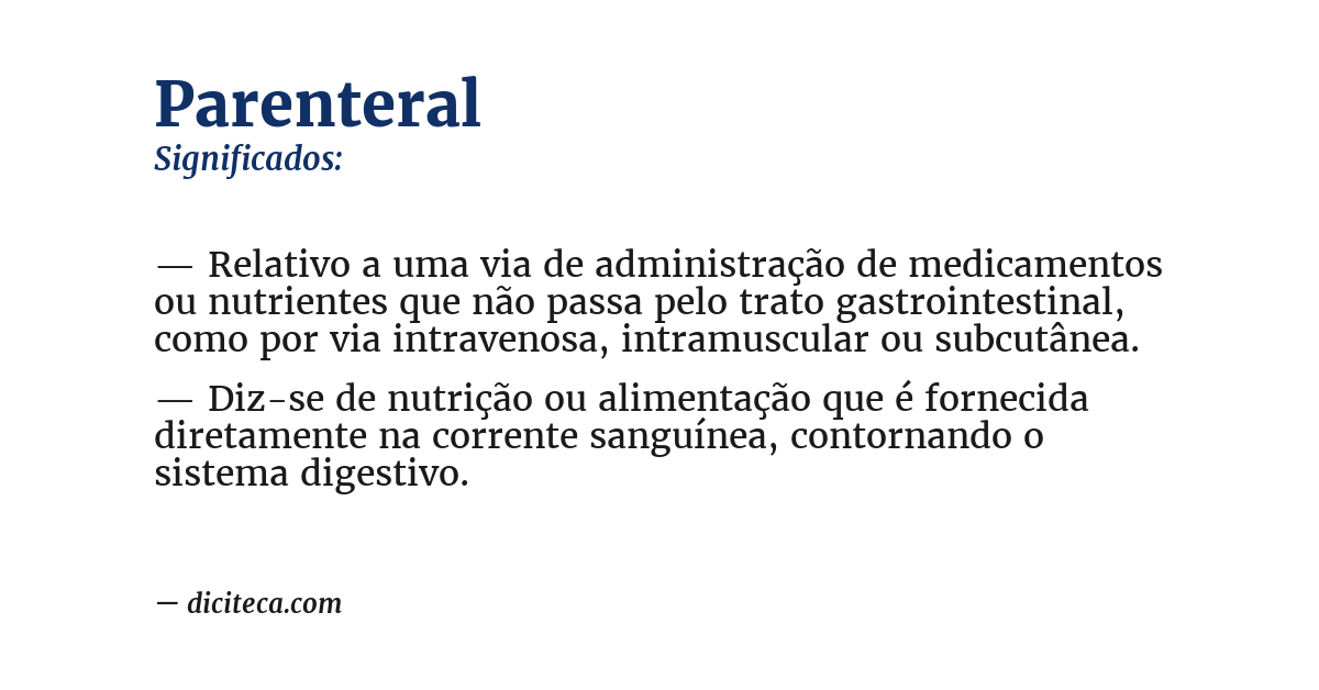 Significado de parenteral