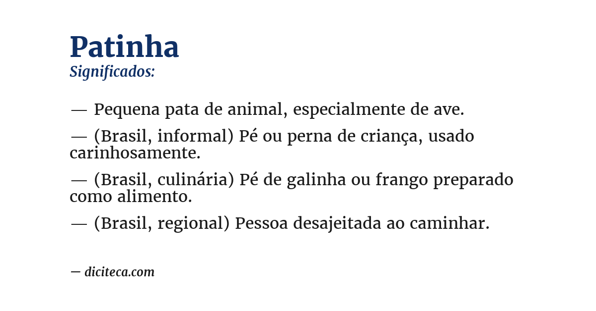 Significado de patinha
