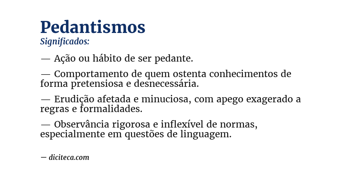 Significado de pedantismos