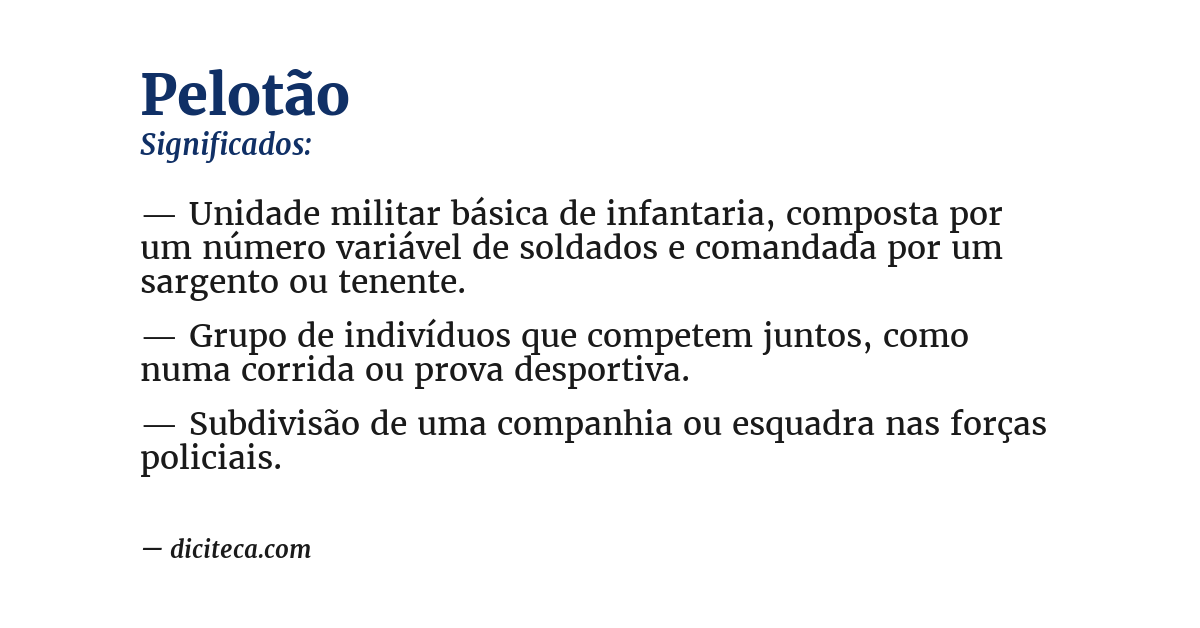 Significado de pelotão