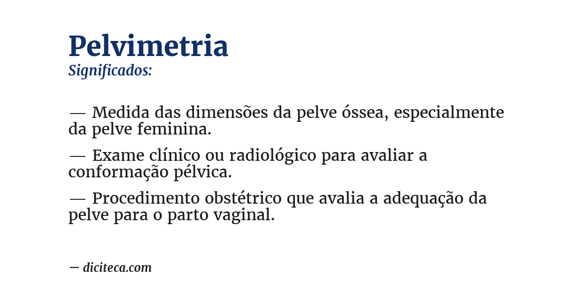 Significado de pelvimetria