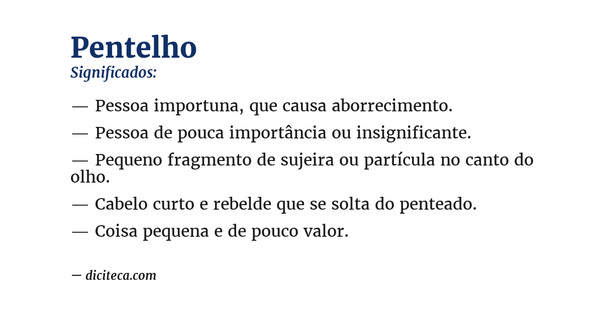 Significado de pentelho