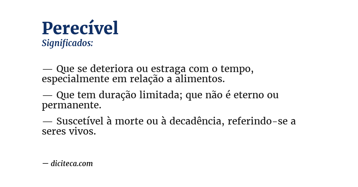 Significado de perecível