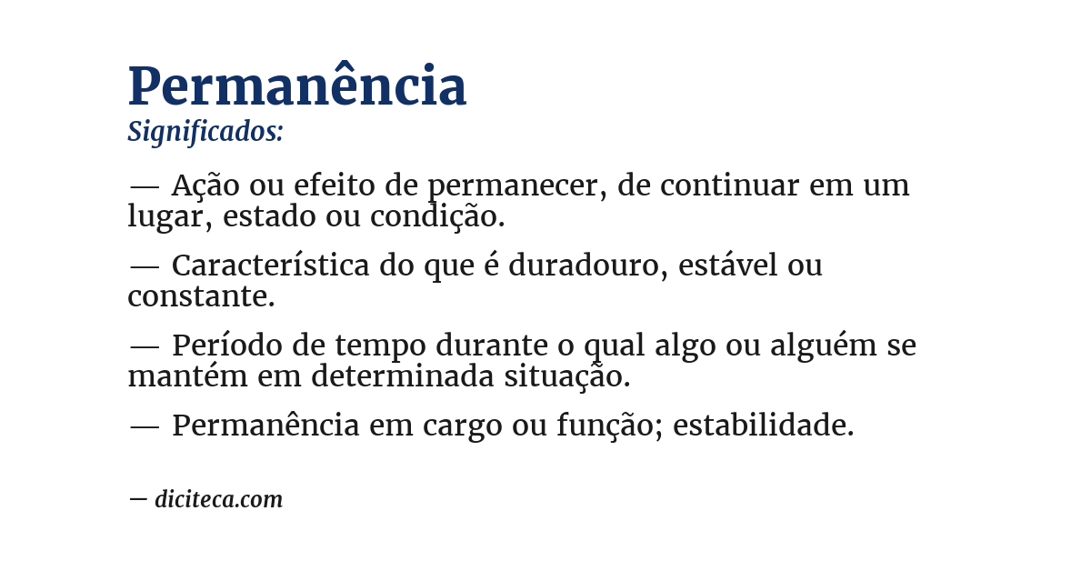 Significado de permanência