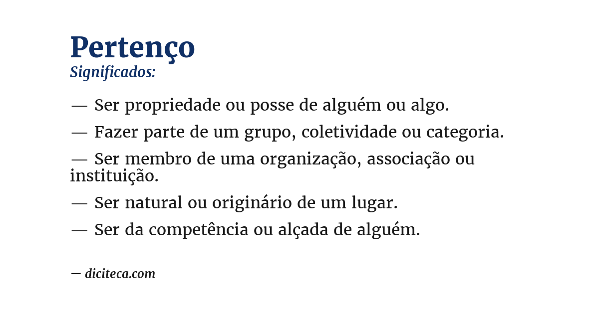 Significado de pertenço