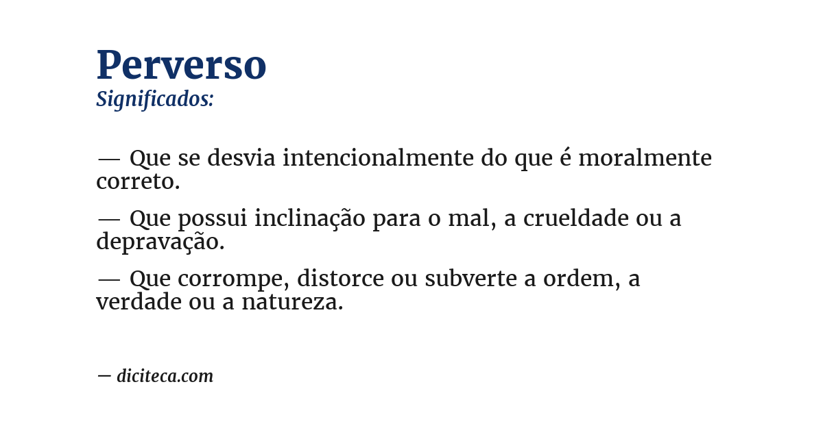 Significado de perverso