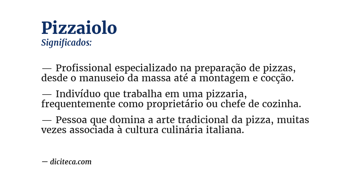 Significado de pizzaiolo