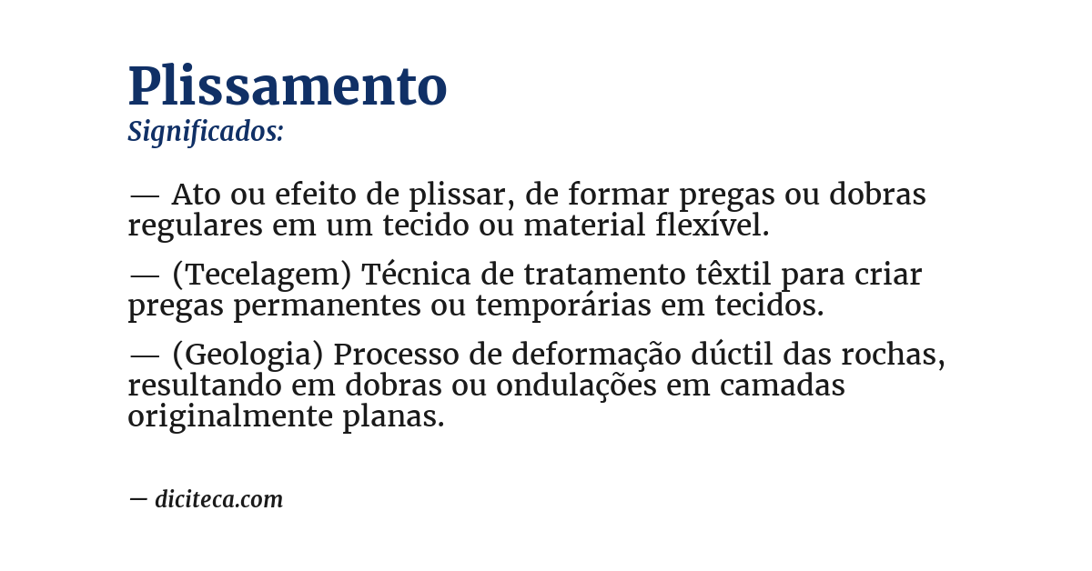 Significado de plissamento