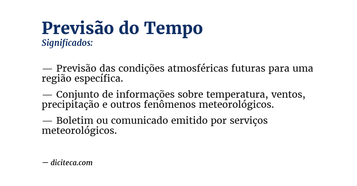 Significado de previsão do tempo