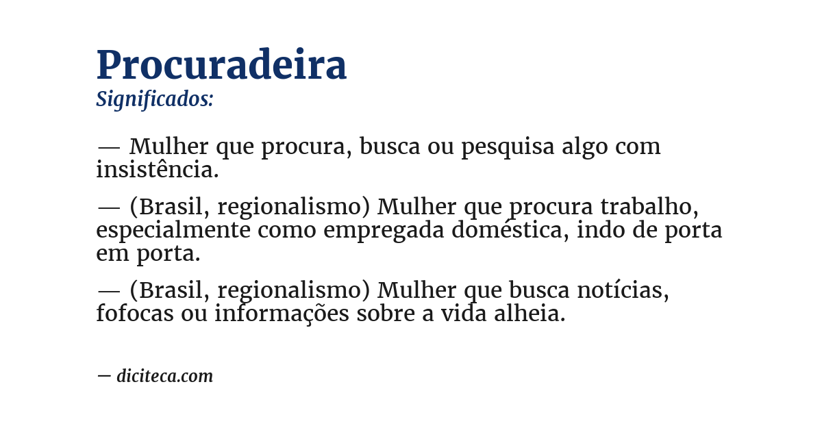 Significado de procuradeira