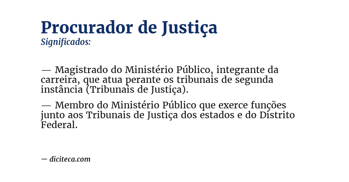 Significado de procurador de justiça