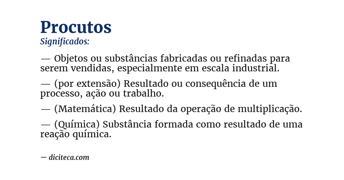 Significado de procutos