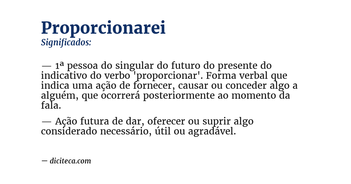 Significado de proporcionarei