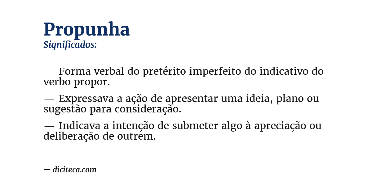 Significado de propunha
