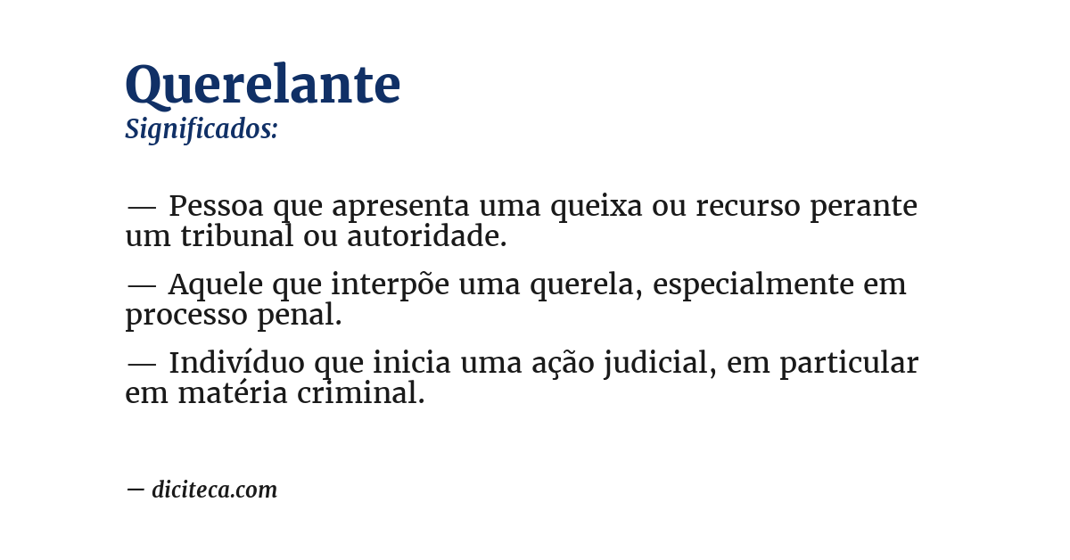 Significado de querelante
