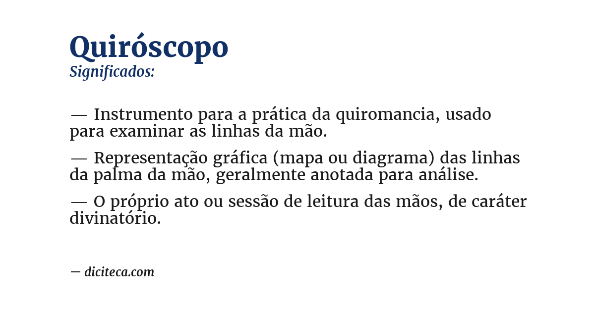 Significado de quiróscopo