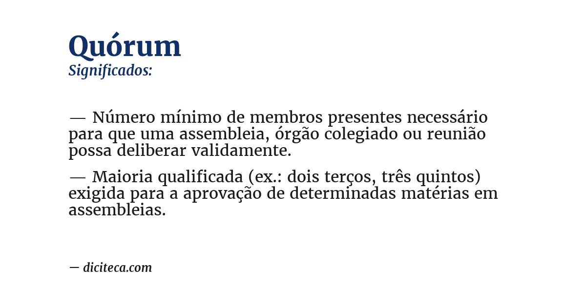 Significado de quórum