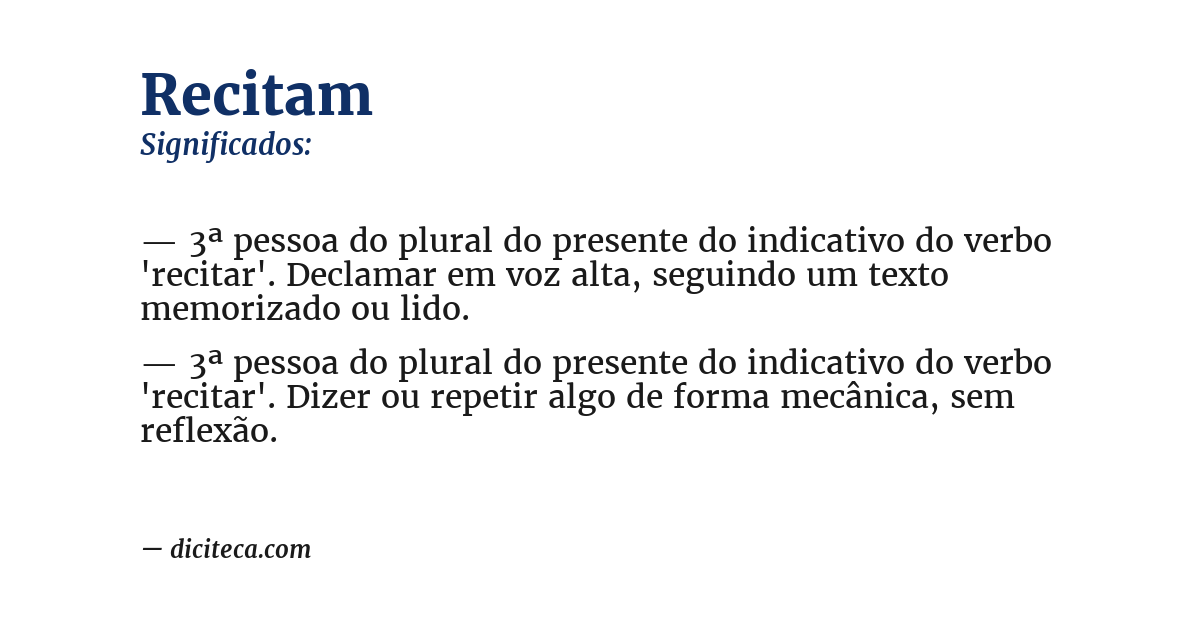 Significado de recitam