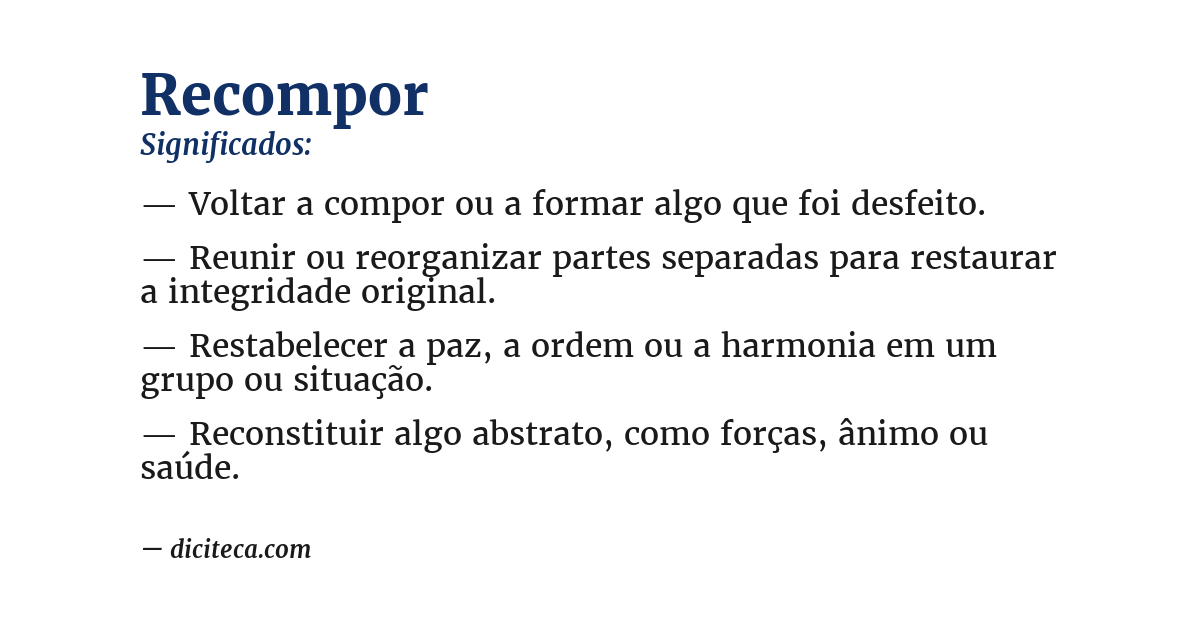 Significado de recompor