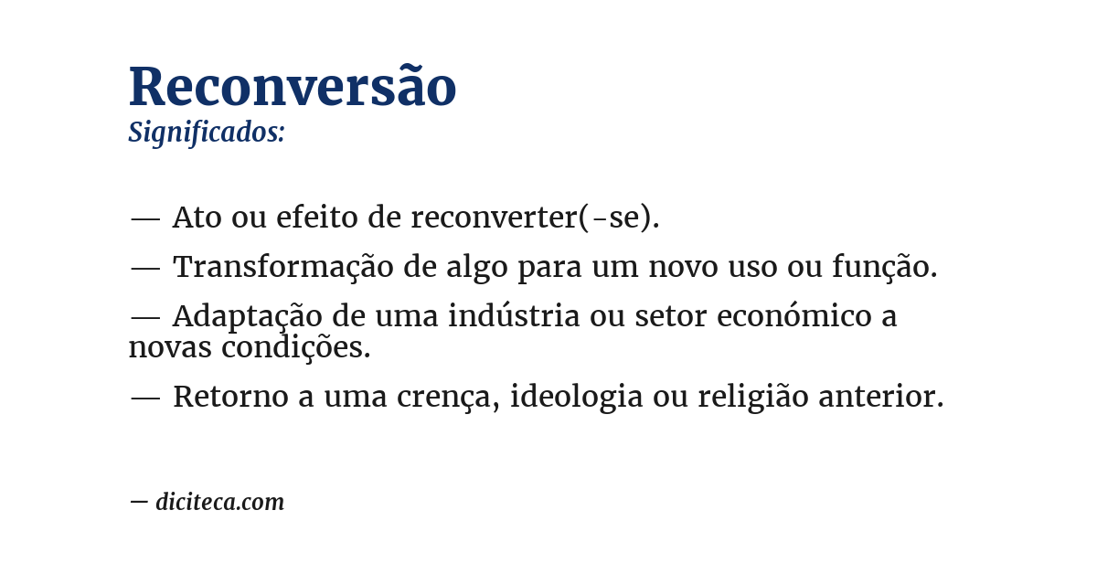Significado de reconversão