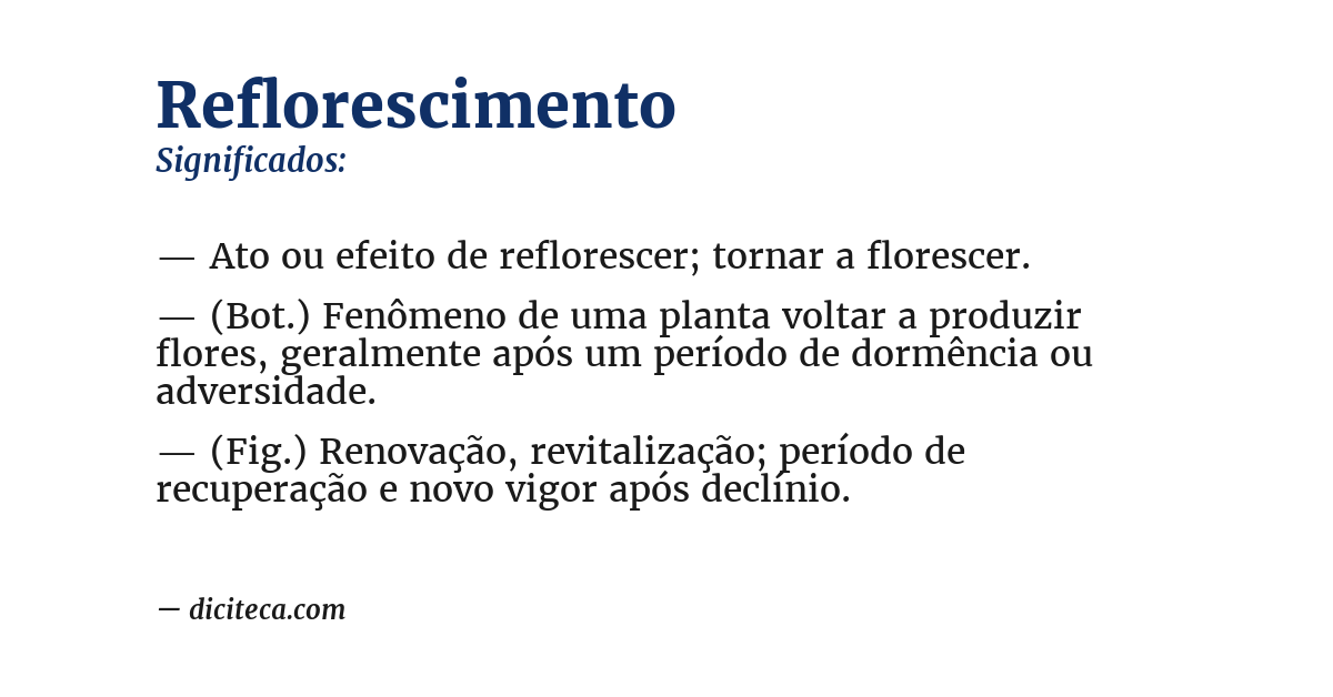 Significado de reflorescimento