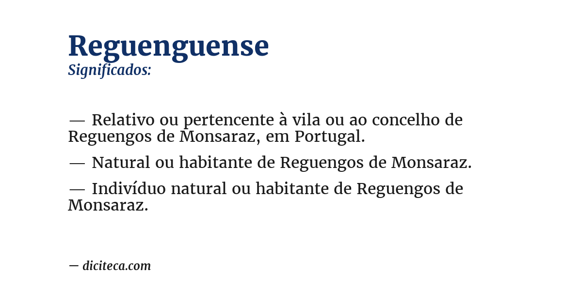 Significado de reguenguense