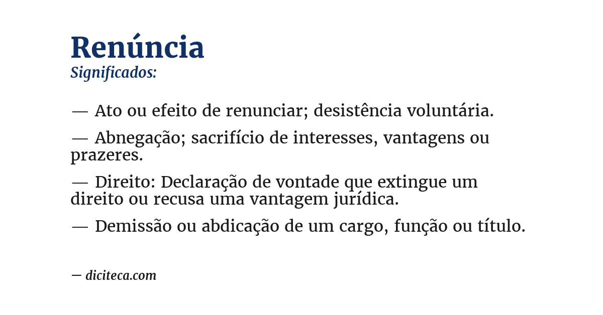 Significado de renúncia