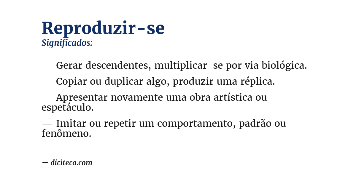 Significado de reproduzir-se