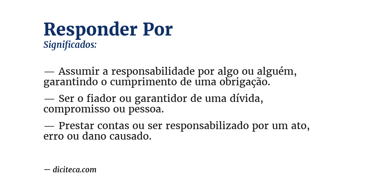 Significado de responder por