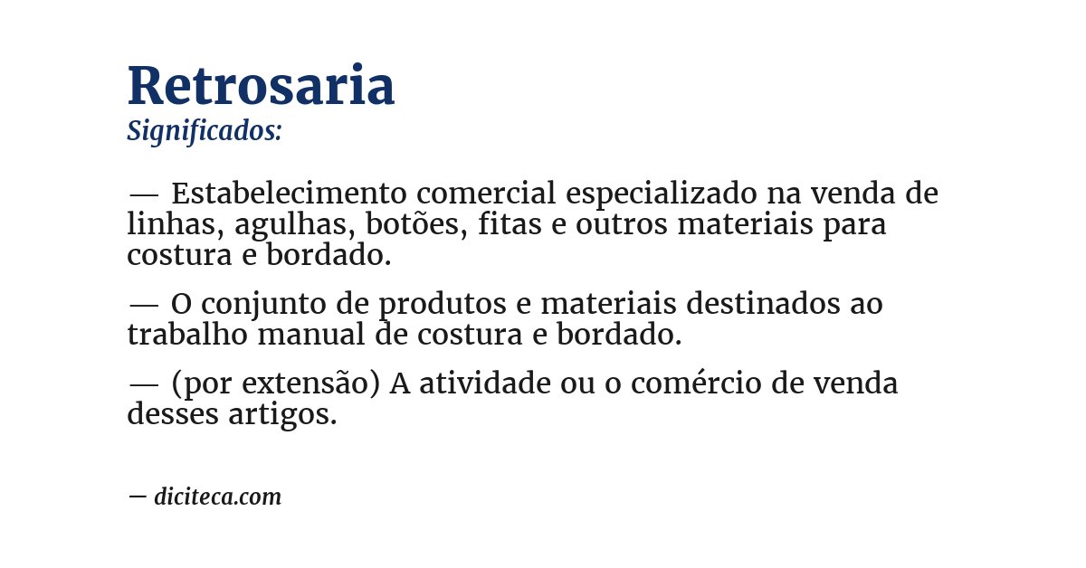 Significado de retrosaria