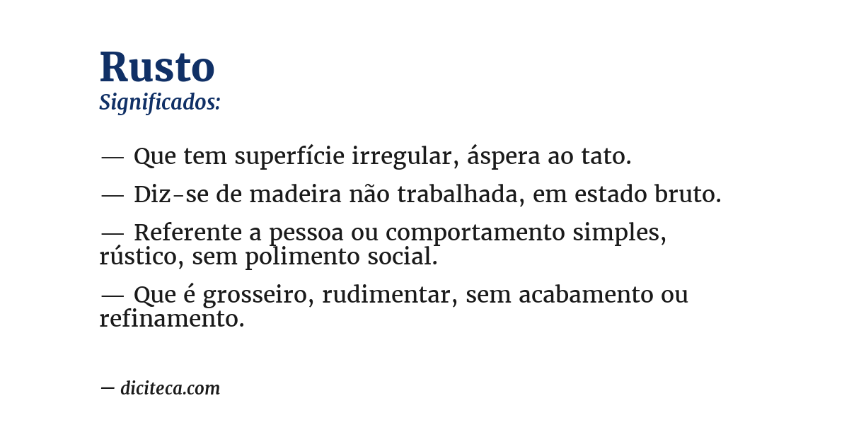 Significado de rusto