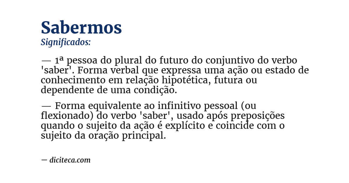 Significado de sabermos