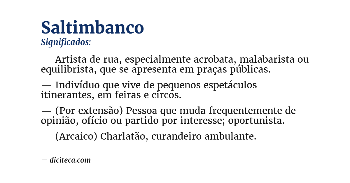 Significado de saltimbanco