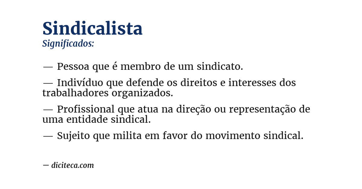 Significado de sindicalista