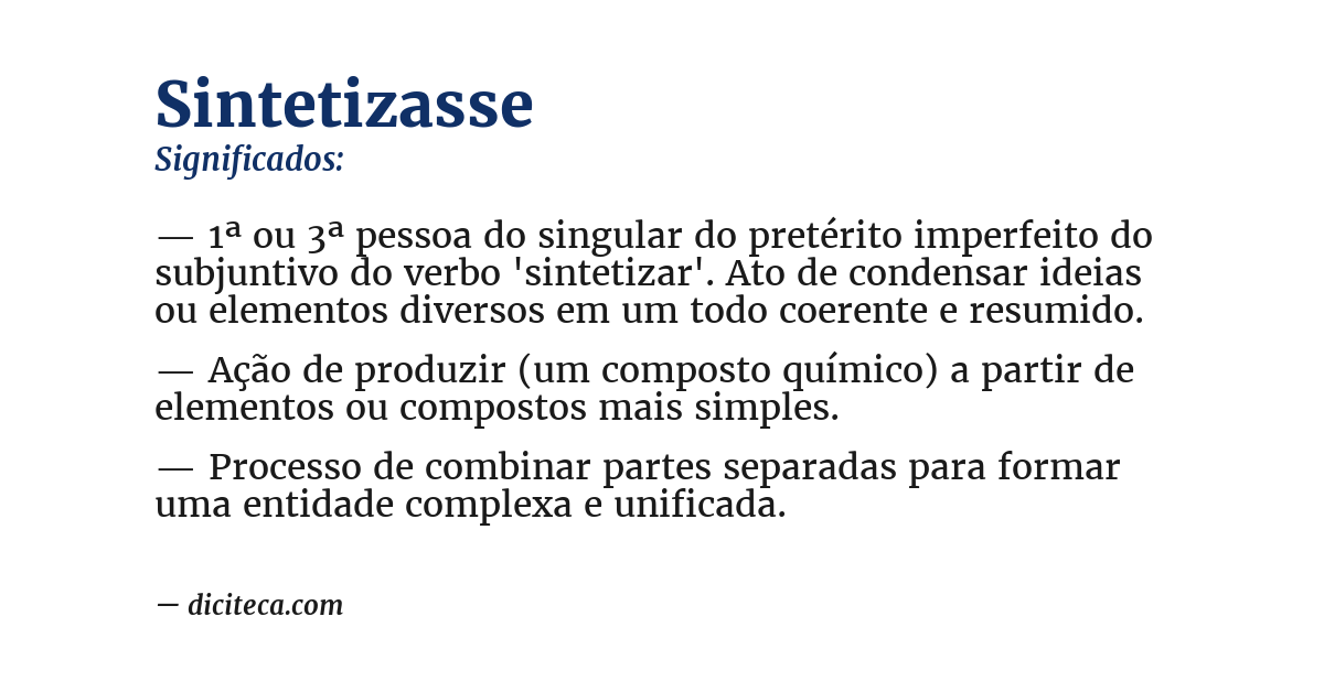 Significado de sintetizasse
