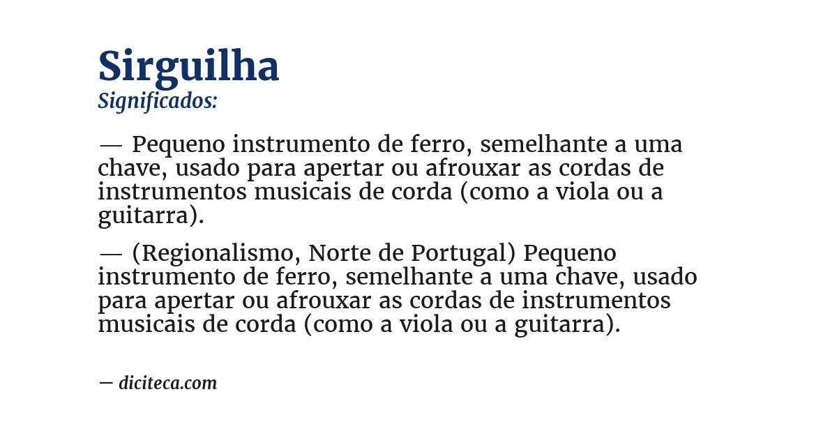Significado de sirguilha