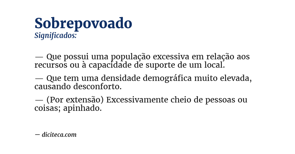 Significado de sobrepovoado