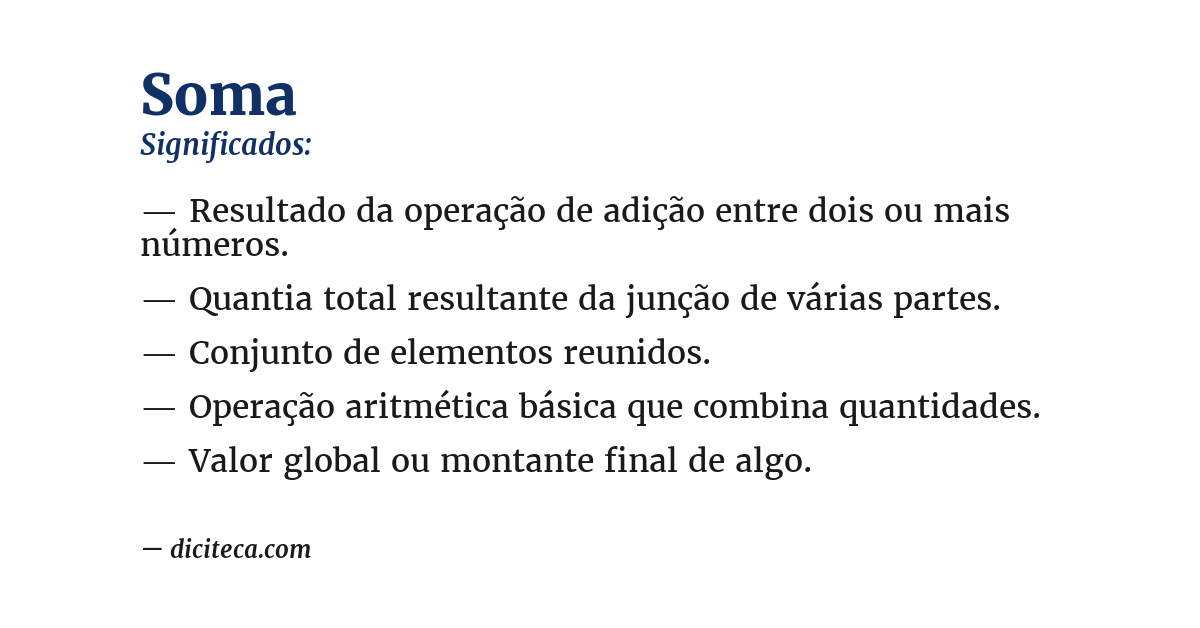 Significado de soma