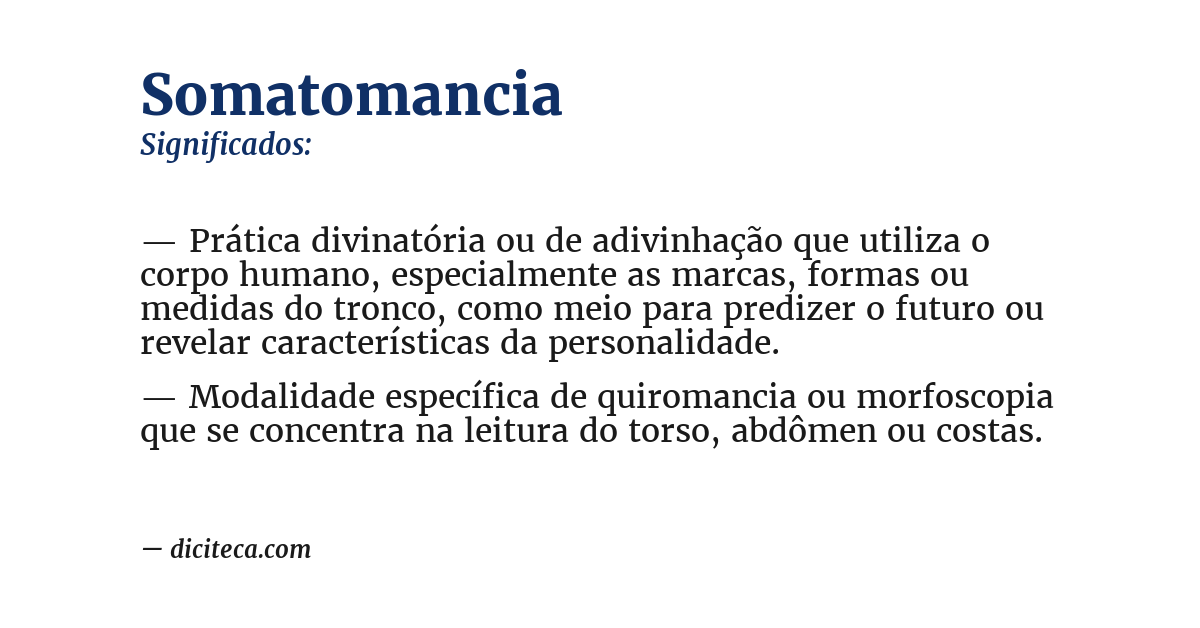 Significado de somatomancia