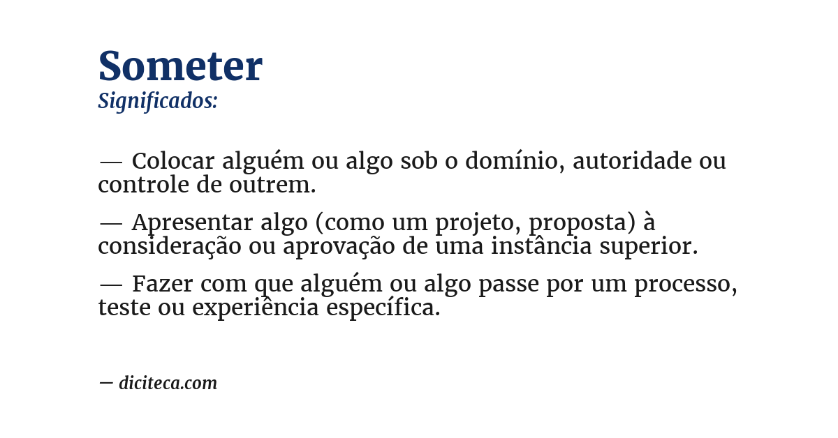 Significado de someter