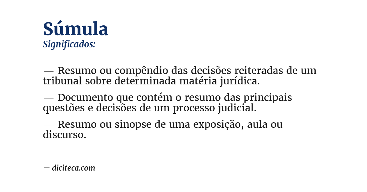 Significado de súmula