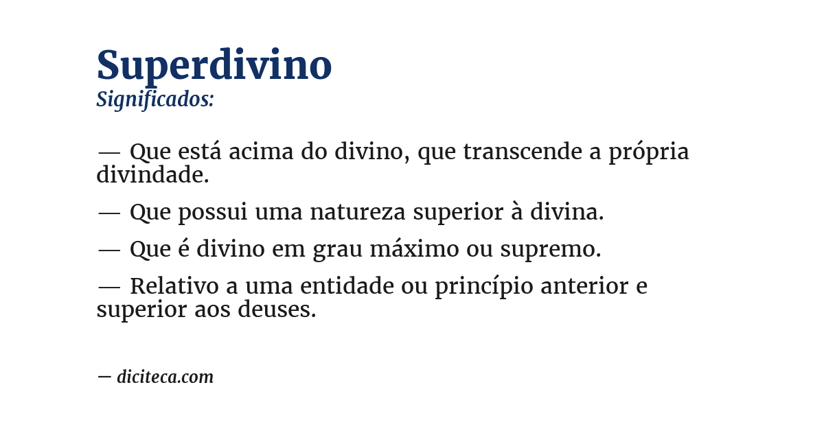 Significado de superdivino