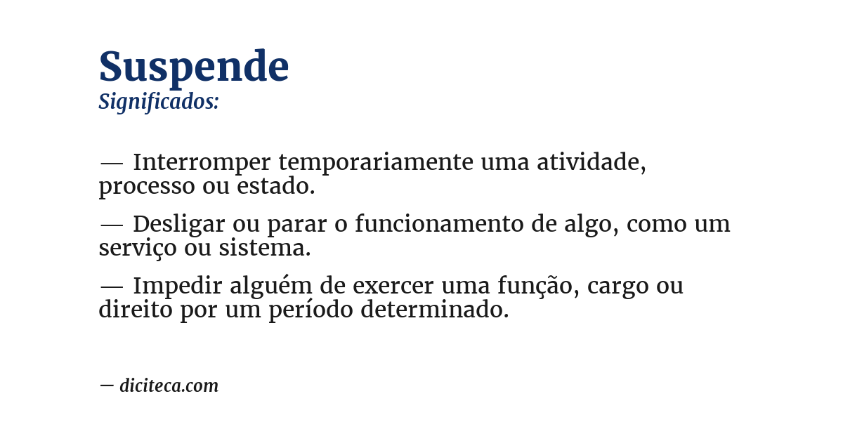 Significado de suspende