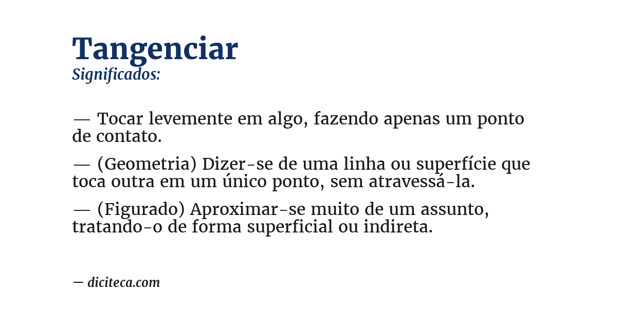 Significado de tangenciar