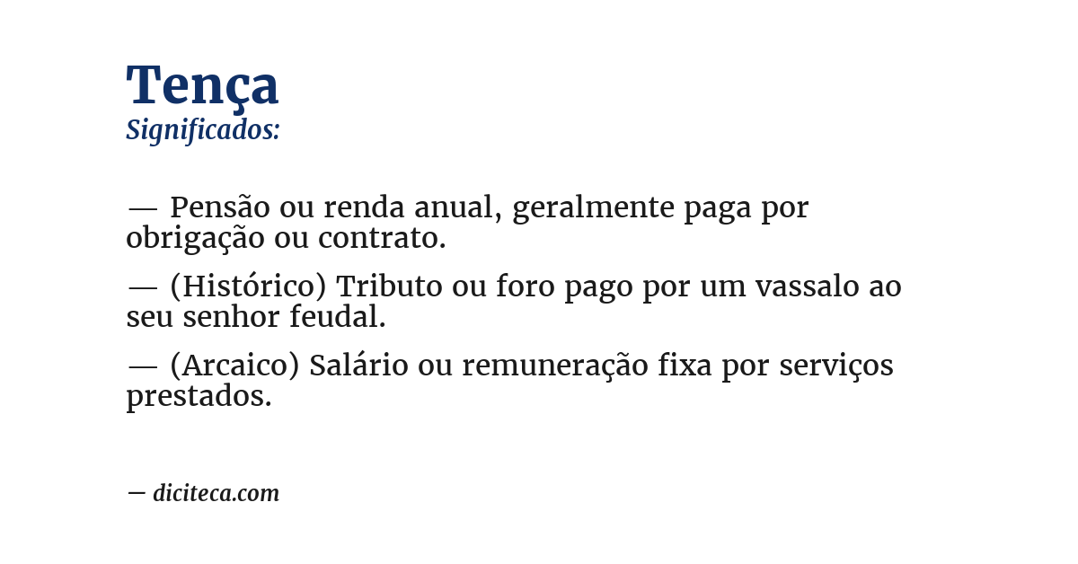 Significado de tença