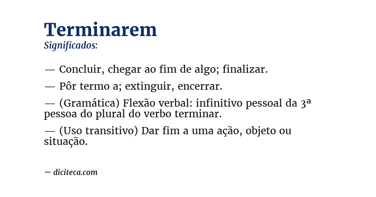 Significado de terminarem