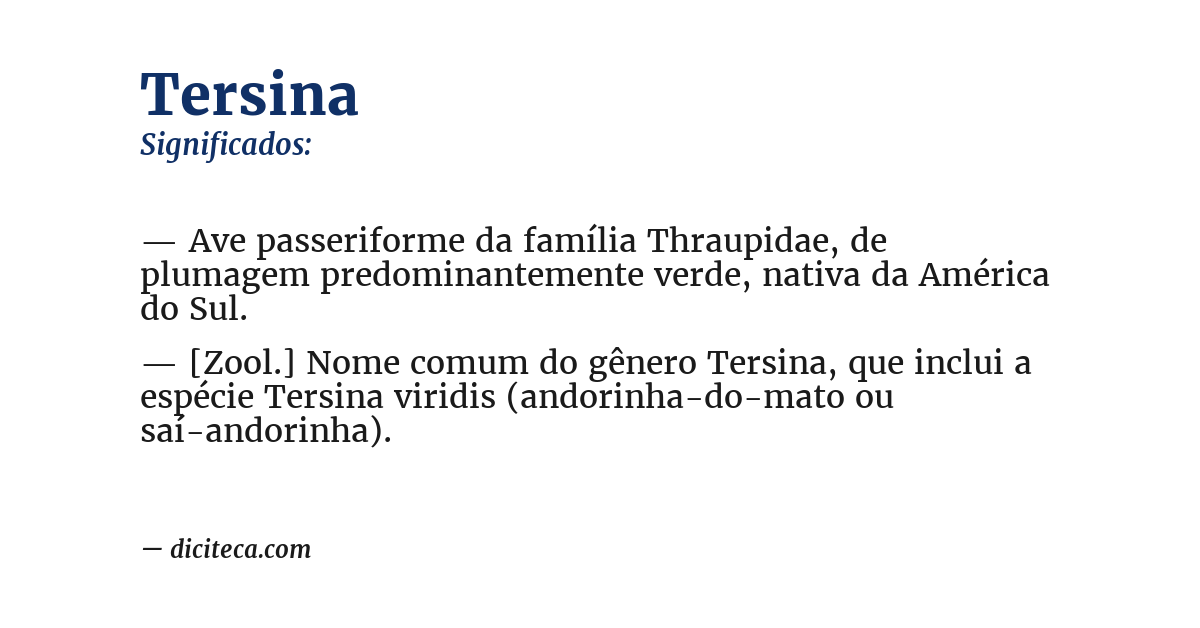 Significado de tersina