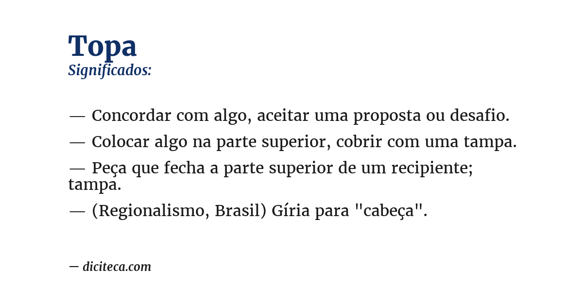 Significado de topa